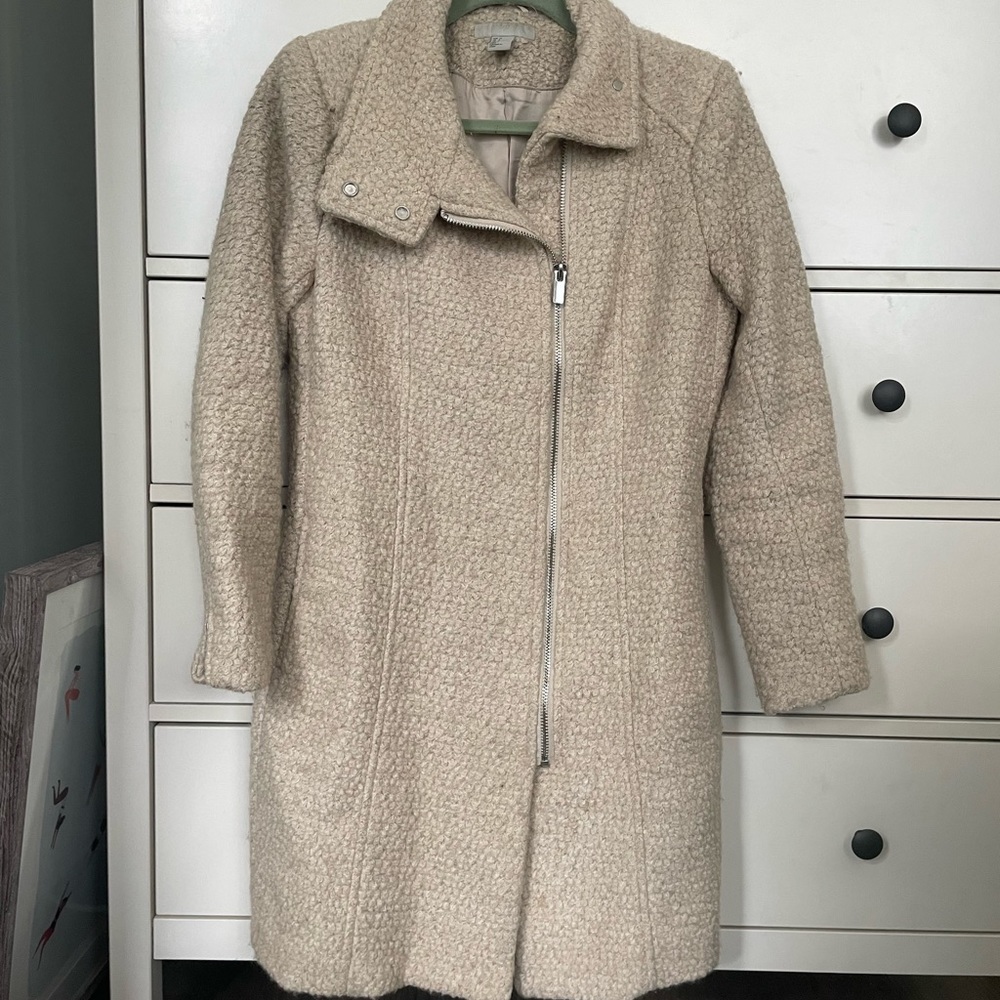 H&M cream/beige/tan bouclé coat